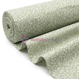 Minik Yaprak Desenli Poplin Kumas Yesil