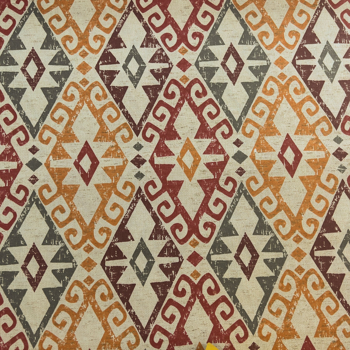 Kilim Desenli Duck Keten Kumaş — yakın çekim