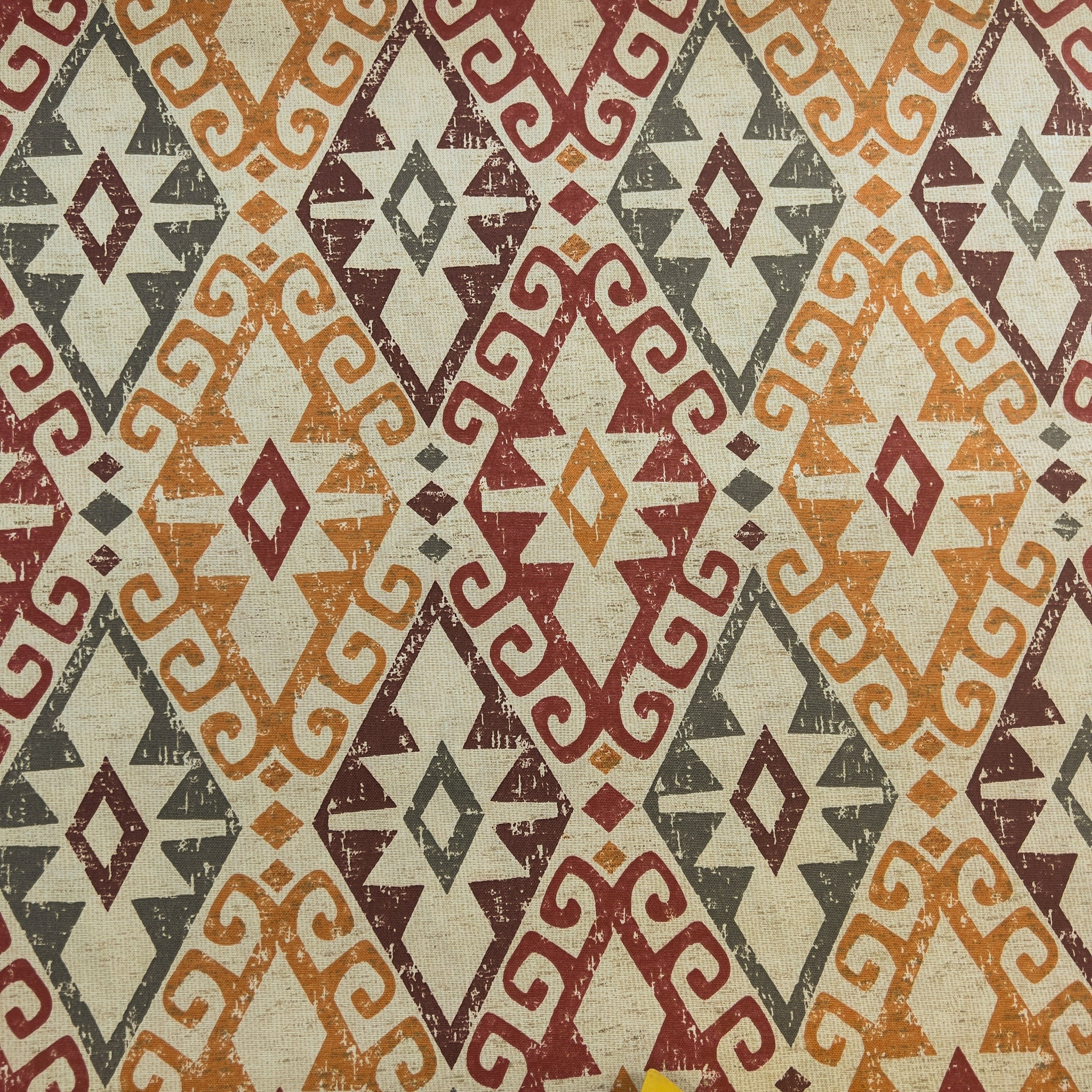 Kilim Desenli Duck Keten Kumaş — yakın çekim